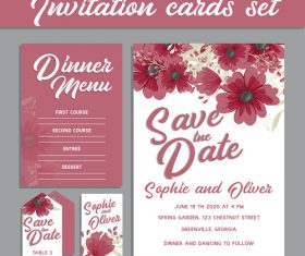 Flowers background invitation card vector