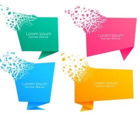 Four origami chat bubble vector