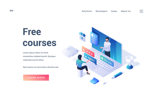 Free courses illustration vector