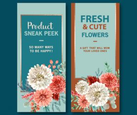 Fresh and cute flower cover banner vector