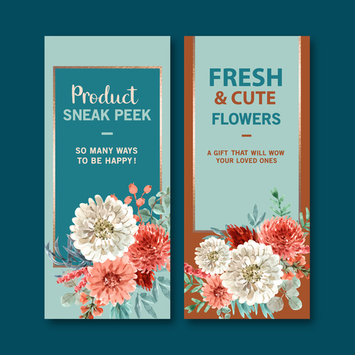 Fresh and cute flower cover banner vector