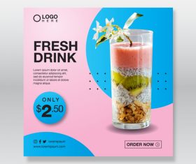 Fresh drink cover vector