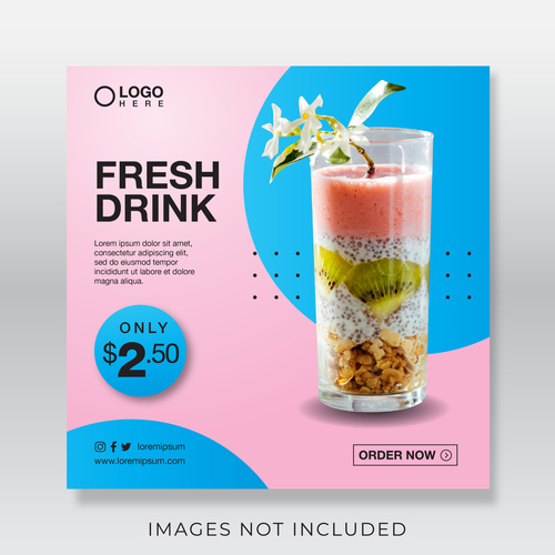 Fresh drink cover vector