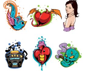 Funny tattoos logo vector