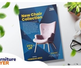 Furniture flyer vector