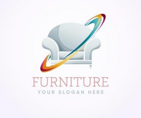 Furniture logo with armchair vector