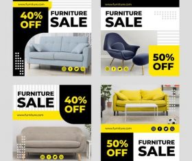 Furniture sales banner design vector