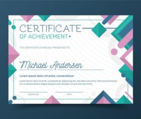 Geometric background certificate template vector