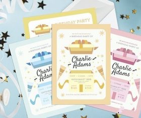 Gift Box Surprise - Kids Birthday Invitation vector