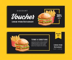 Gift voucher burger banner vector