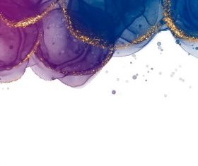 Gold foil embellishment watercolor abstract vector