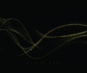 Golden abstract wave background vector