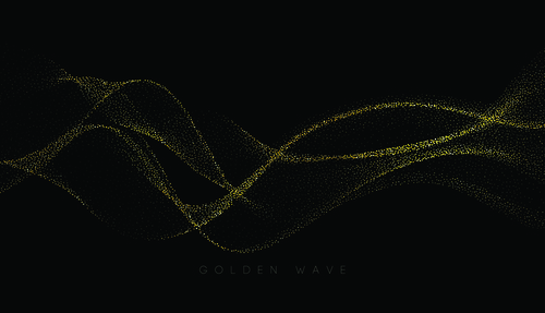 Golden abstract wave background vector