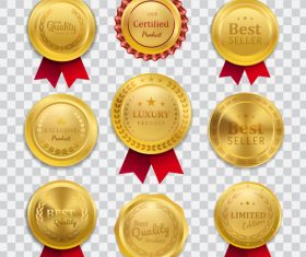 Golden best seller badges vector