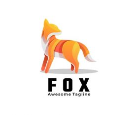 Golden fox icon vector