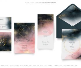 Gradient color background wedding invitation vector