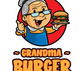 Grandma burger icon vector