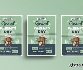 Grandparents Day Flyer Template vector