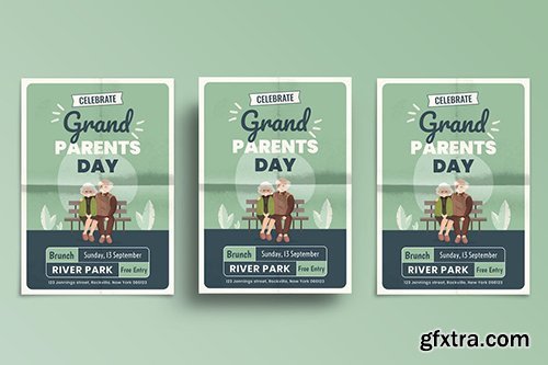 Grandparents Day Flyer Template vector