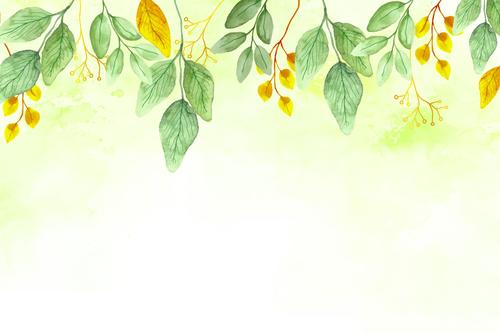 Green and yellow leaf background vector