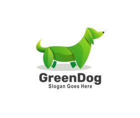 Green dog icon vector