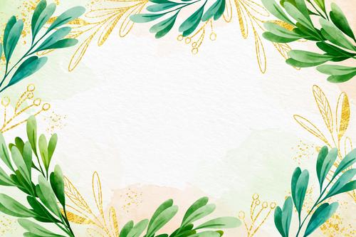 Green leaf background vector free download