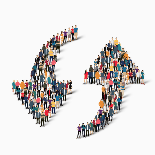 Group of people combined into a loop pattern vector
