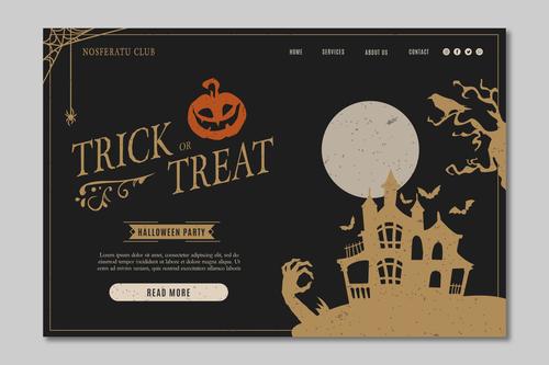 Halloween login website vector