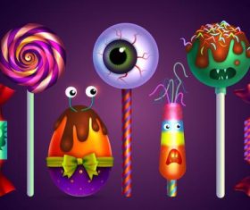 Halloween monster shape food vector