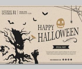 Halloween party squared flyer template vector