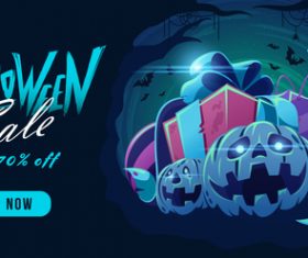 Halloween sale background vector