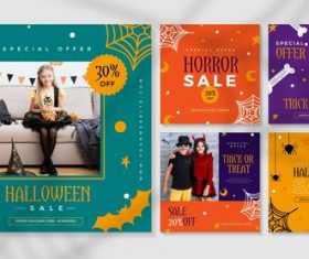 Halloween sale festival instagram illustration vector