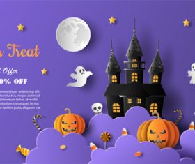 Halloween shopping background vector