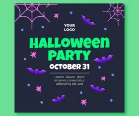 Halloween squared flyer template vector
