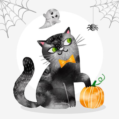 Halloween watercolor illustration vector