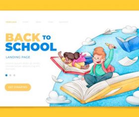 Happy back to school watercolor painting vector