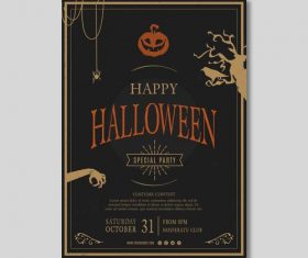 Happy halloween flyer vector