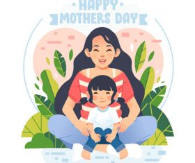 Happy mothers bay cartoon illustration vector