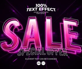 Highlight the editable font effect text vector