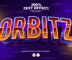 Highlight the orbitz editable font effect text vector
