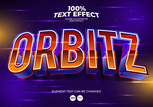 Highlight the orbitz editable font effect text vector