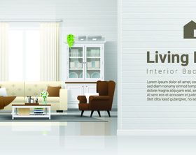 Home interior vector template