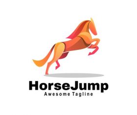 Horse jump icon vector