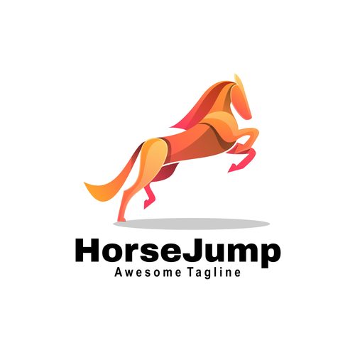 Horse jump icon vector