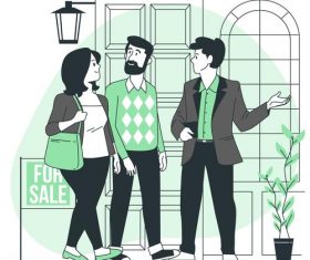 House buying cartoon background vector
