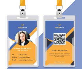 ID card front and back vector