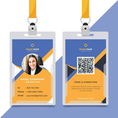 ID card front and back vector