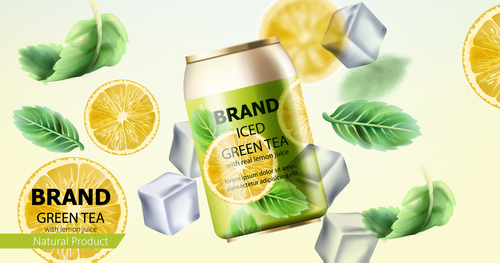 Iced green tea vector