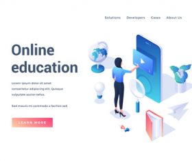 Illustration online education vector