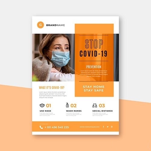 Informative Coronavirus Flyer vector